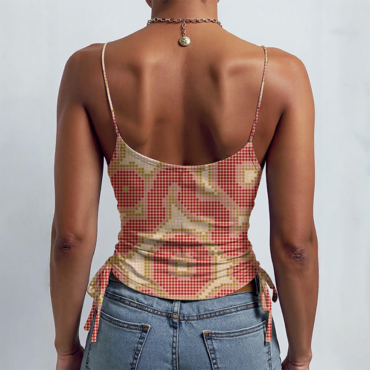 Halftone Bloom Side Drawstring Camisole