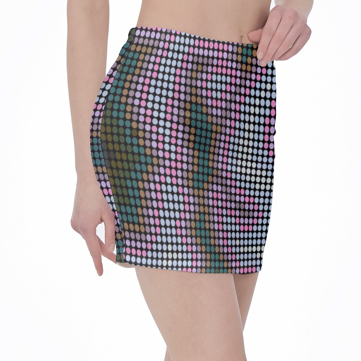Mystic Pulse Print Hip Mini Skirt
