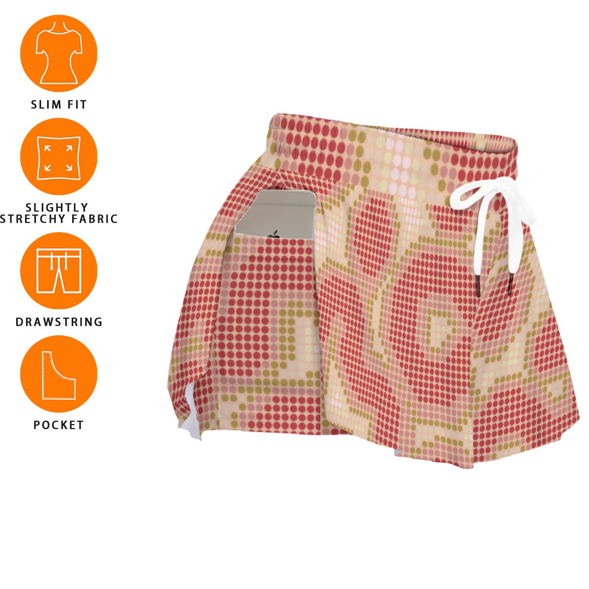 Halftone Bloom Women's Sport Skorts With Pocket