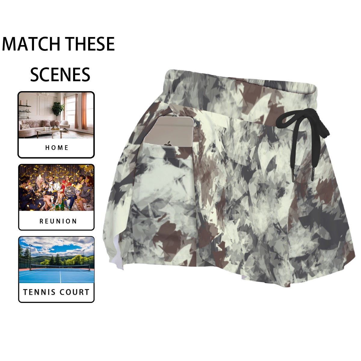 Forest Fracture Women's Sport Skorts With Pocket