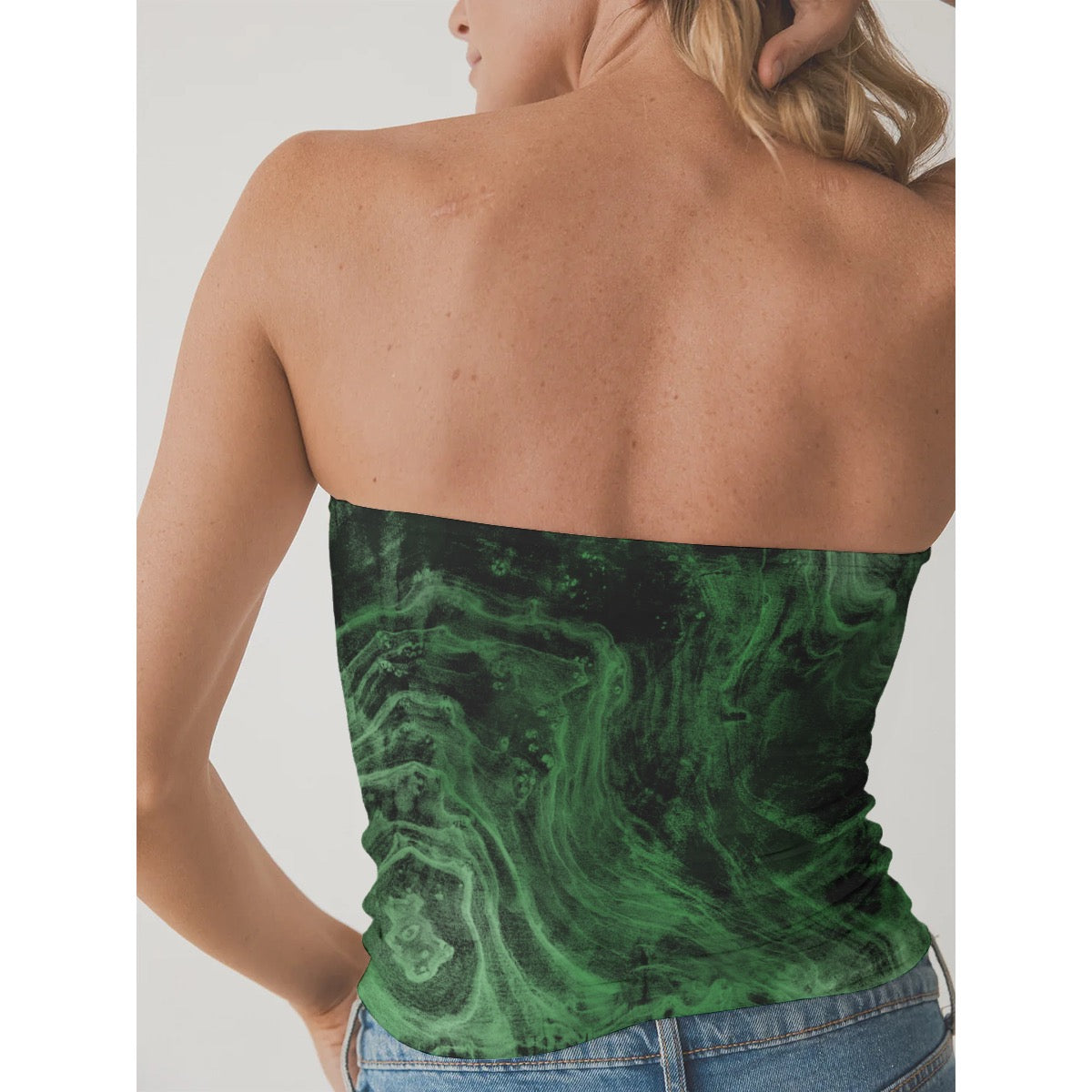 Emerald Abyss Women's Double-Layer Strapless Top