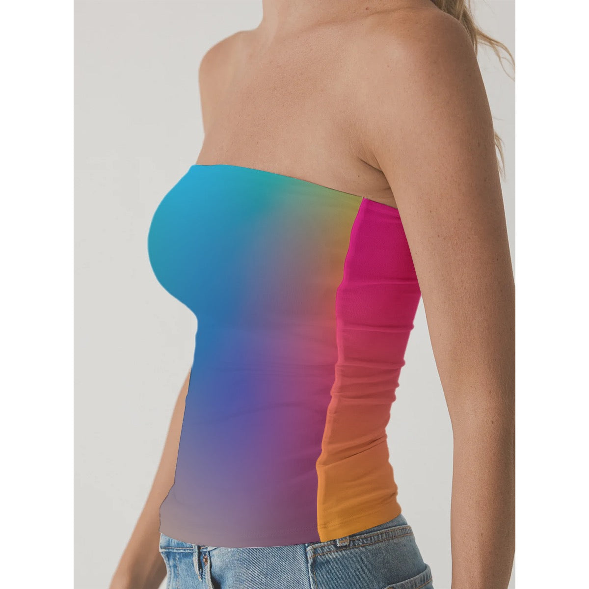 Aura Field Women's Double-Layer Strapless Top