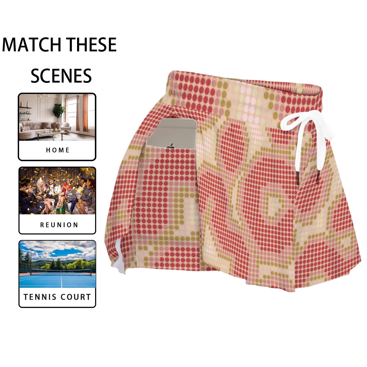 Halftone Bloom Women's Sport Skorts With Pocket