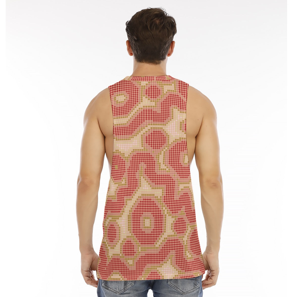 Halftone Bloom Men's Cut Off Long Tank Top
