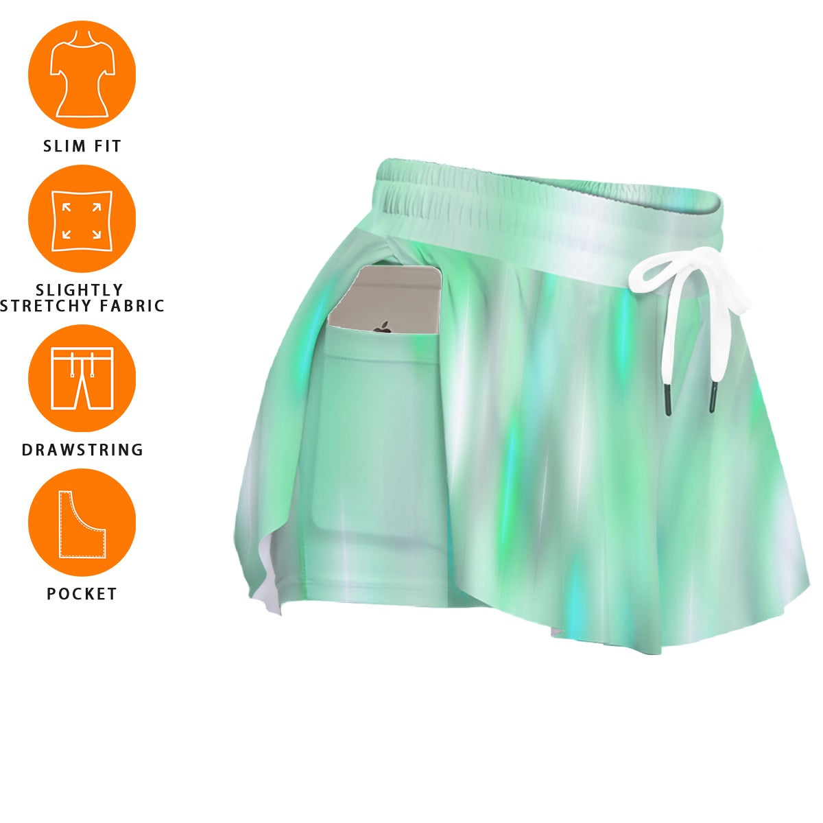 Glacial Glow Women's Sport Skorts With Pocket
