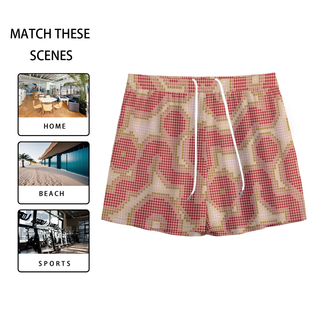 Halftone Bloom Men's Mesh Shorts