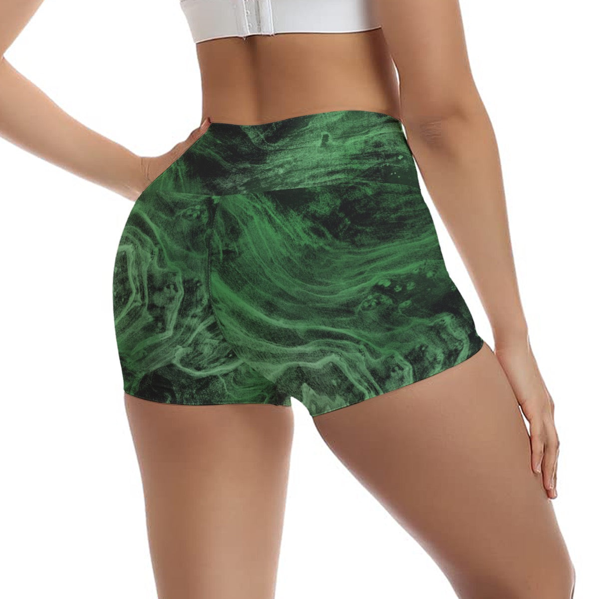 Emerald Abyss Women's Short Yoga Shorts